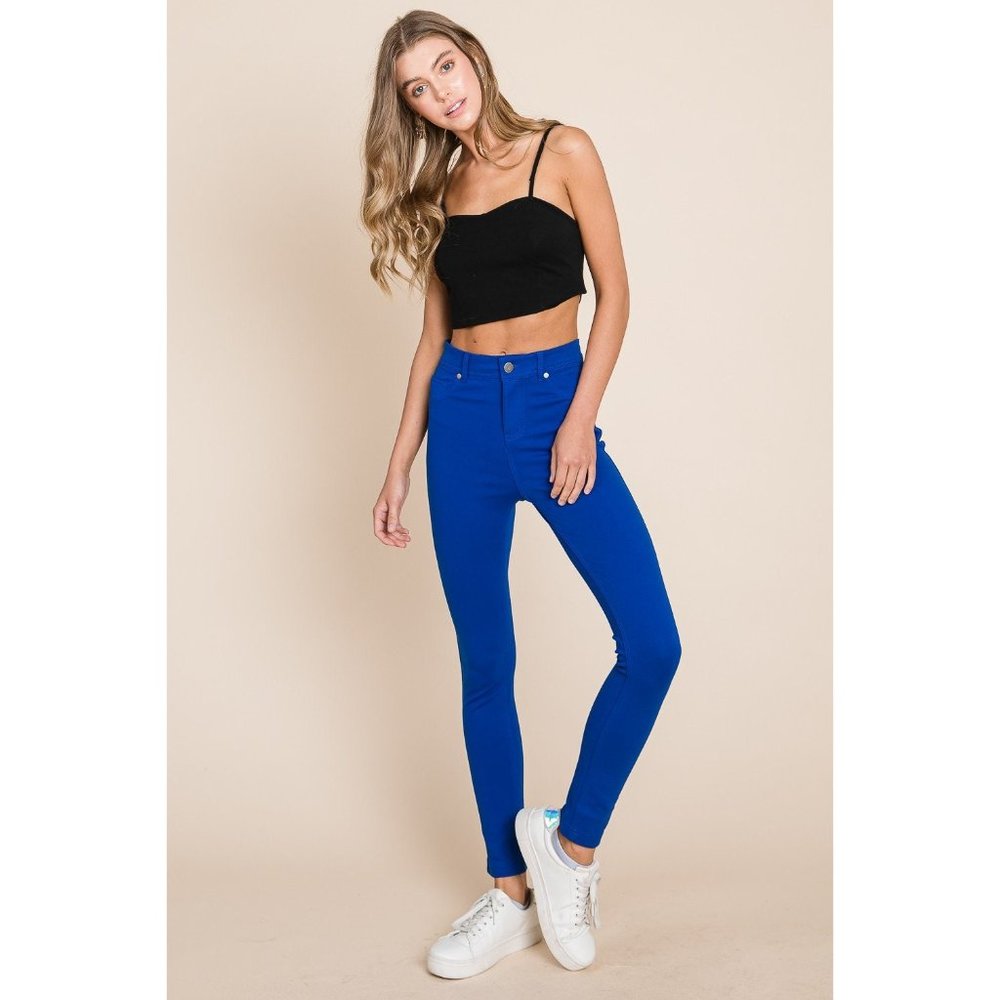 EVERYDAY FAVORITE Royal Blue Classic Jeans Plain Slim Fitting
